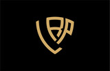 LRP creative letter shield logo design vector icon illustration