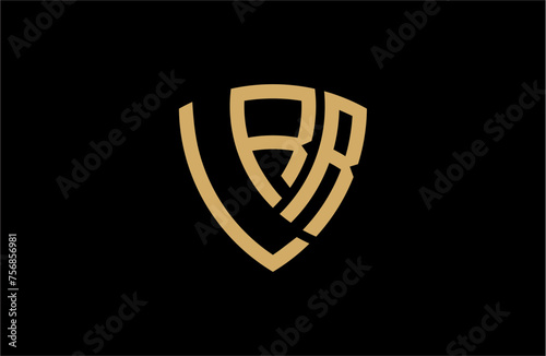 LRR creative letter shield logo design vector icon illustration