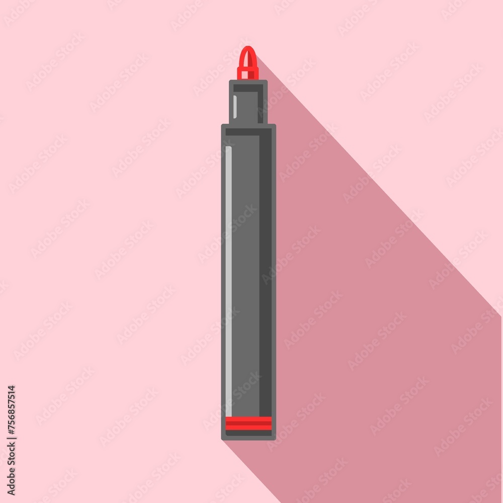 simple illustration of a black marker with red ink