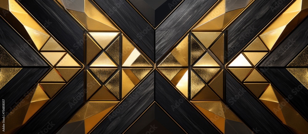Fototapeta premium Luxurious Golden Geometric Pattern Tile.