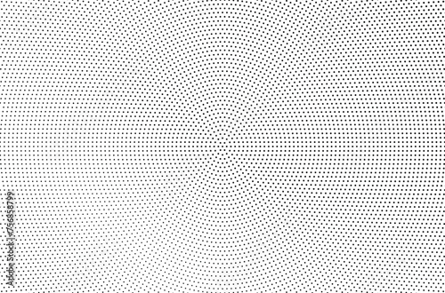 Halftone vector background. Monochrome halftone pattern. Abstract geometric dots background. Pop Art comic gradient black white texture. Design for presentation banner, poster, flyer, business card.