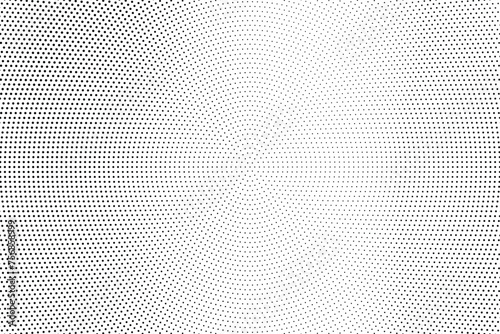 Halftone vector background. Monochrome halftone pattern. Abstract geometric dots background. Pop Art comic gradient black white texture. Design for presentation banner, poster, flyer, business card. 