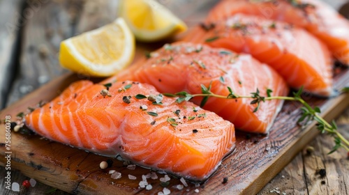 Sliced salmon: Provides protein and omega-3 fatty acids