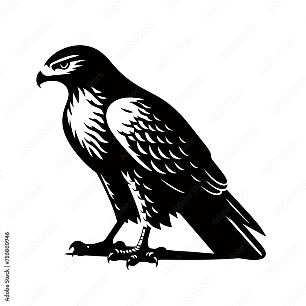 Obraz premium Hawk Bird Simple and Clean Logo Icon