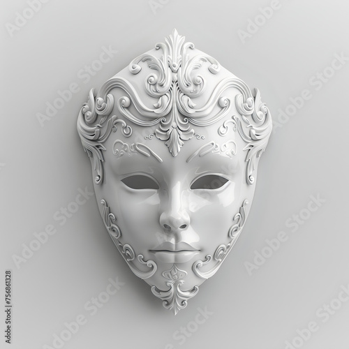 white luxury mask on white background