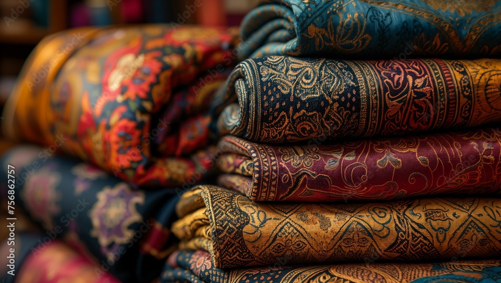 Paisley and Ikat blend, a tapestry of rich colors and intricate designs