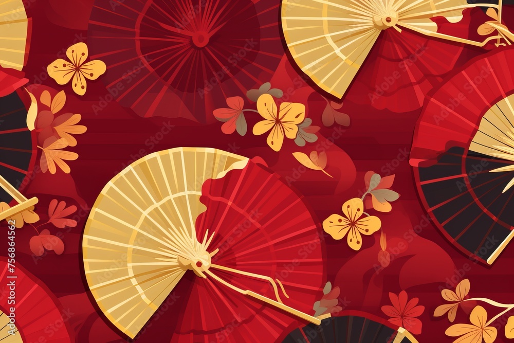 Transport your audience to the rich tapestry of Chinese traditions with a seamless pattern background, showcasing elements like Chinese, Generative AI