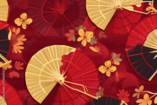 Transport your audience to the rich tapestry of Chinese traditions with a seamless pattern background, showcasing elements like Chinese, Generative AI