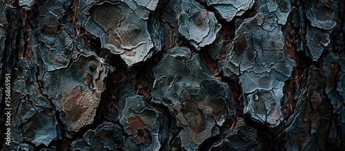 A detailed closeup of the bark on a tree trunk resembling a unique pattern similar to that of an automotive tire, showcasing the natural artistry found in nature