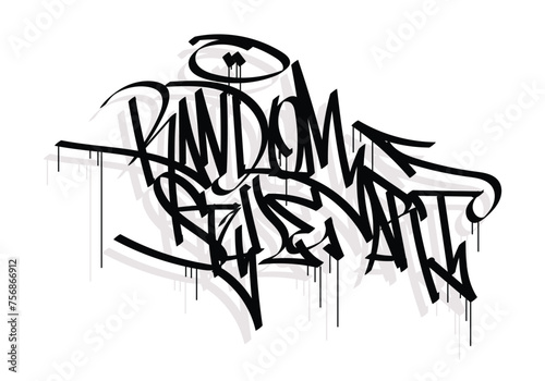 RANDOM STYLE ART word graffiti tag style