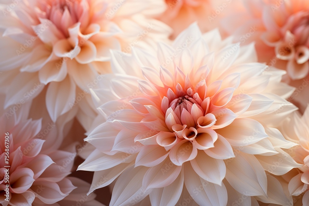 Flowers in trendy colors. Backdrop with selective focus and copy space Flowers in trendy colors. Backdrop with selective focus and copy space