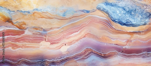 Marble Onyx Stone Texture with Colorful Stripes and Layers