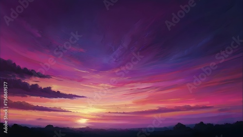 abstract purple sky  Sunset Sky Amidst Dramatic Cloudscape