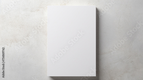empty white vertical rectangle poster mockup on grey background