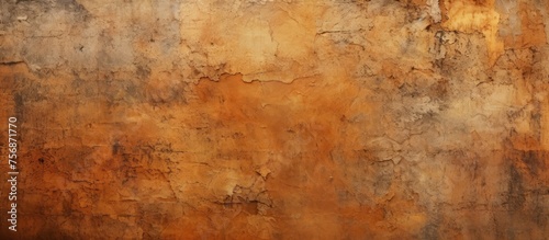 A close up of a rusty metal wall texture resembling a brown amber wood flooring art. The pattern consists of rectangular shapes with tints and shades of wood stain