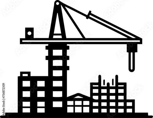 silhouette of a construction crane