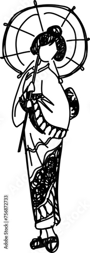 a woman in a kimono
