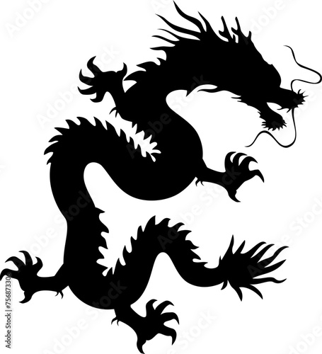 dragon on black