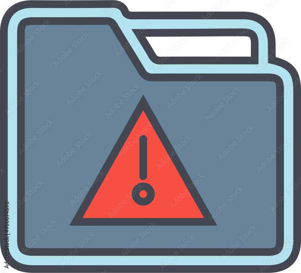 Alert Folder Vector Icon Alert Folder Vector Icon