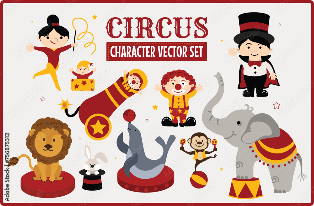 Circus Character Illustration Vector Set