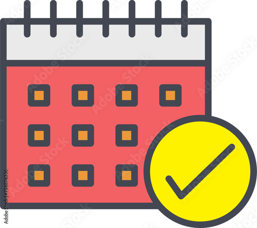Marked Calendar Vector Icon