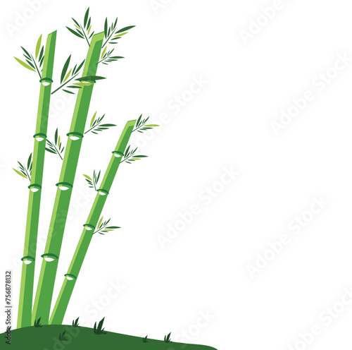 Bamboo frame isolated on white background. Editable Clip Art.