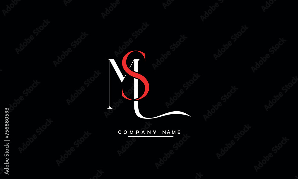 MS, SM, M, S Abstract Letters Logo Monogram MS, SM, M, S Abstract Letters Logo Monogram