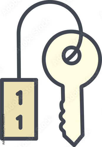 Room Key Vector Icon