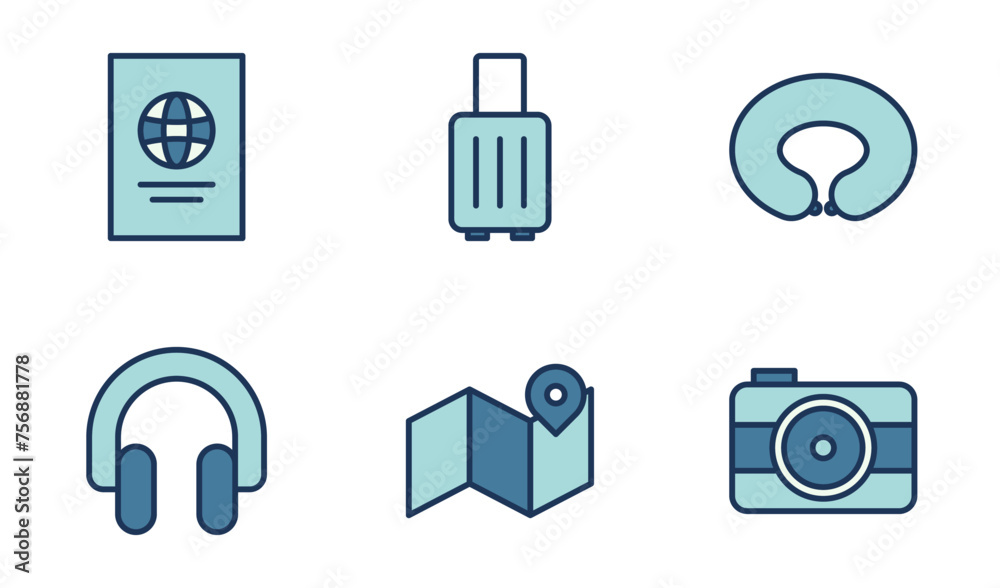 Travel icon symbol vector template collection Travel icon symbol vector template collection