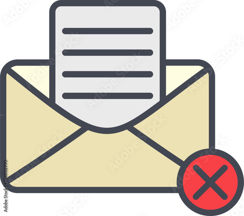 Rejection Of A Letter Vector Icon