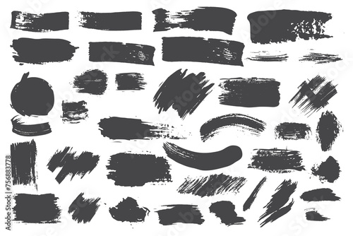 Set of black paint ink brush strokes brushes lines. vector elements