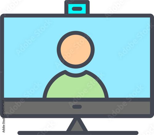 Video Communication Vector Icon