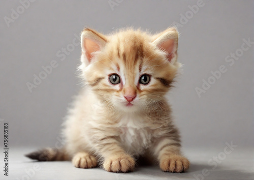 cute and adorable British kitten on white background. Generative AI © graphicmount
