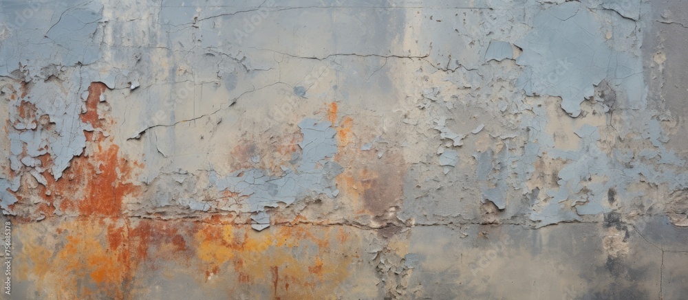 Texture of weathered paint on a concrete wall.