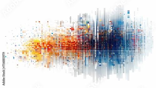 Abstract pixel art of data flow with vibrant colors © marcia47