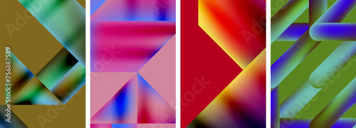 Set of abstract geometric posters. Abstract backgrounds for wallpaper  business card  cover  poster  banner  brochure  header  website