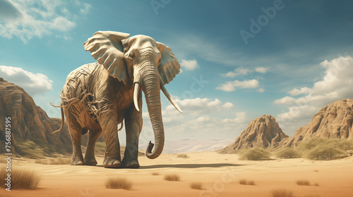 elephant in the desert © farzana