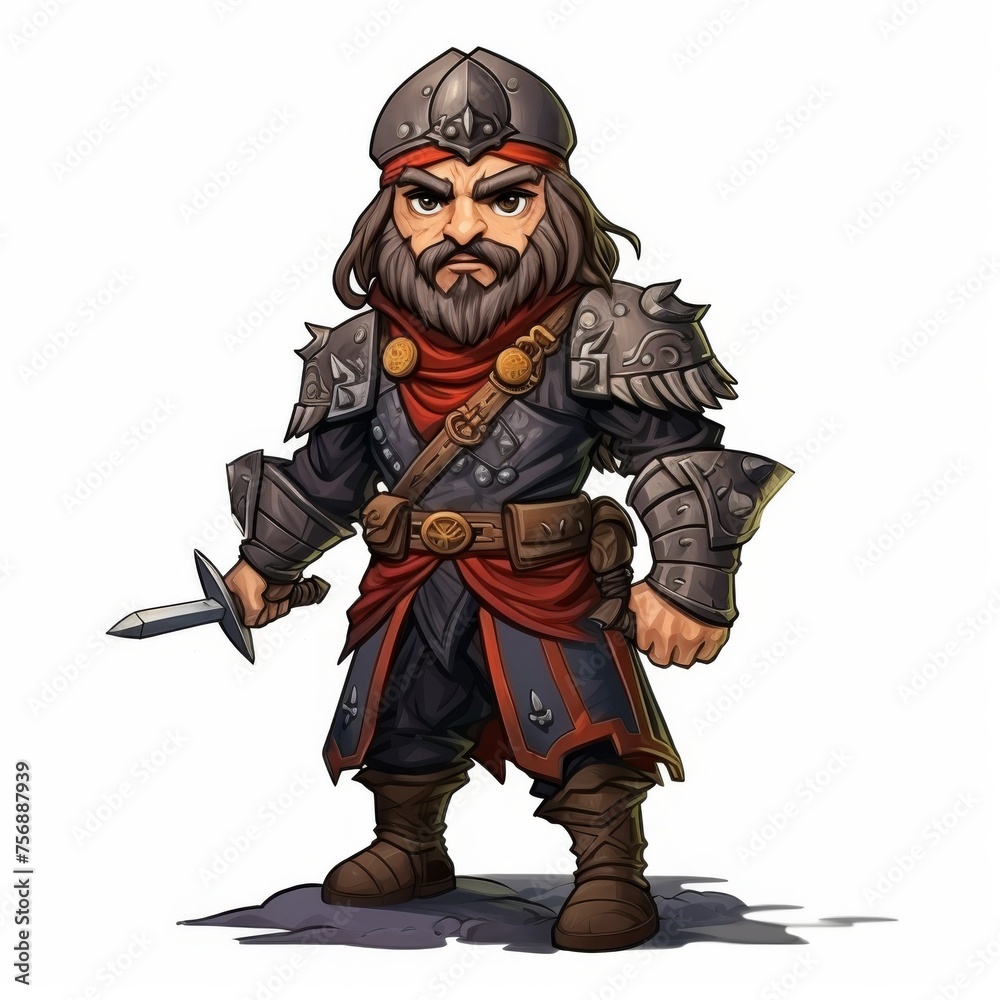 Game Character concept art isolated white background Game Character concept art isolated white background
