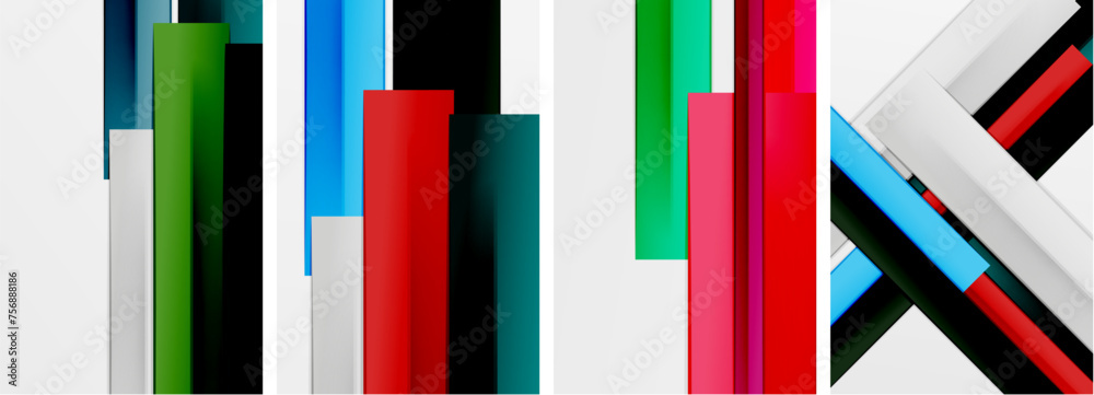 Fototapeta premium Minimal lines and color stripes poster abstract backgrounds. Vector illustration For Wallpaper, Banner, Background, Card, Book Illustration, landing page