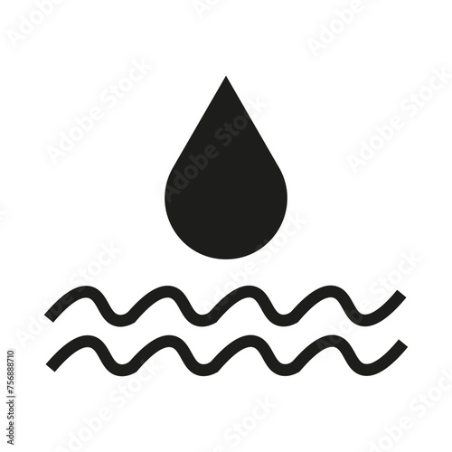 Icon water drop. Clean, hydration symbol. Nature, conservation element. Vector illustration. EPS 10.