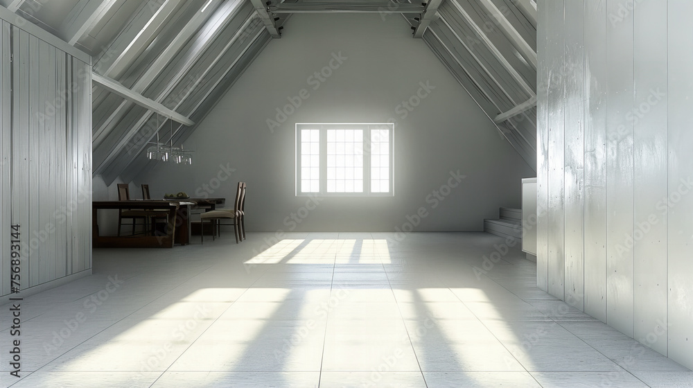 Modern Empty Room with Bright Window, Minimalist Design, and Stylish Decor, Contemporary Home Interior