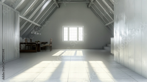 Modern Empty Room with Bright Window  Minimalist Design  and Stylish Decor  Contemporary Home Interior