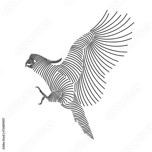 Simple line art illustration of a cockatoo 1