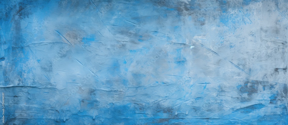 Rough Surface of Concrete Wall Painted Blue, Background Texture.