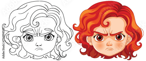 From sketch to colorful angry character illustration
