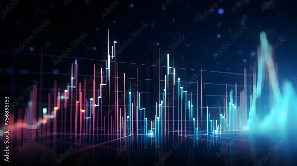 modern stock market graph with an upward trend on a dark blue background modern stock market graph with an upward trend on a dark blue background