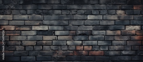 Vintage black brick wall texture.
