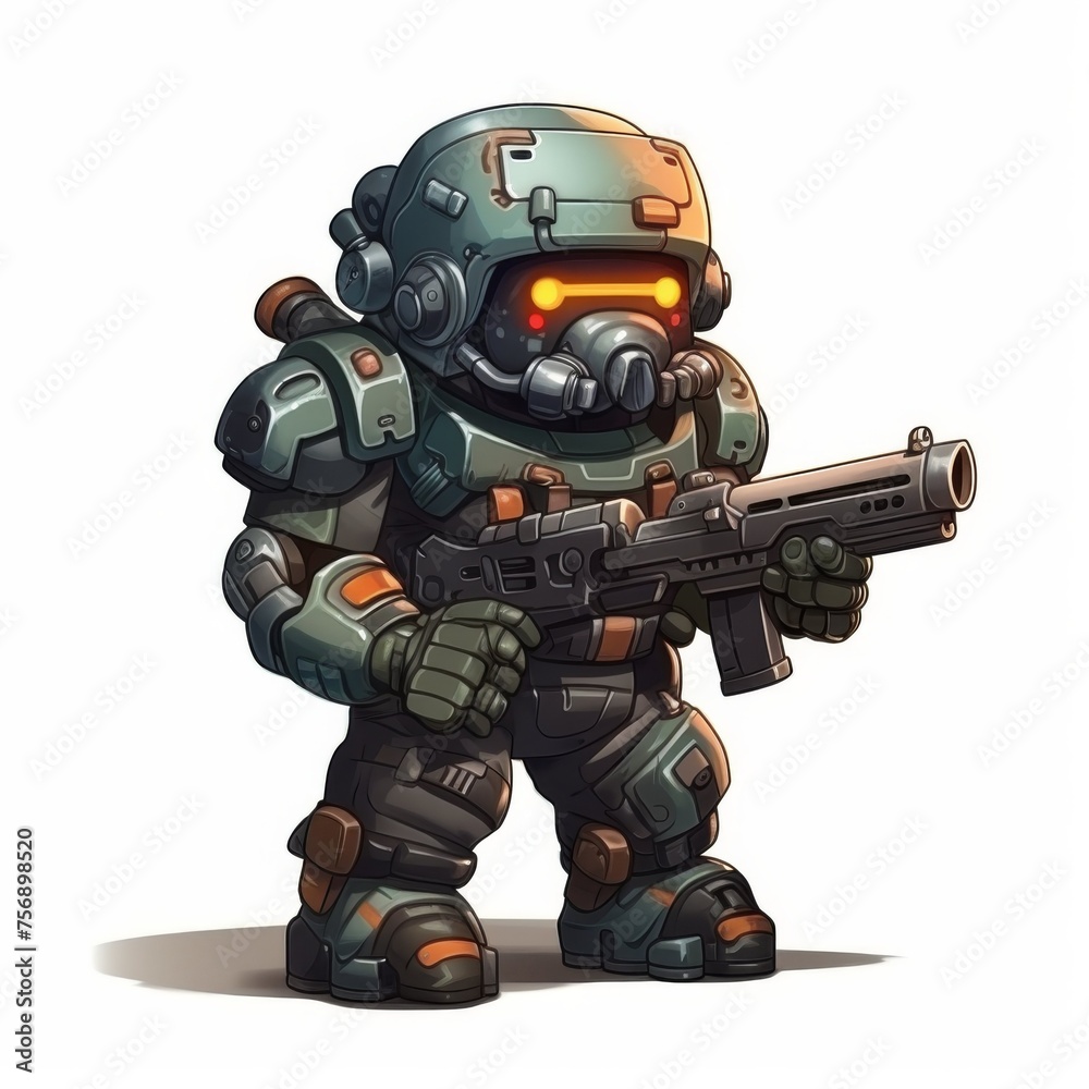 Game Character concept art isolated white background Game Character concept art isolated white background