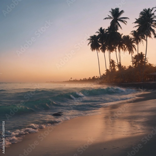 sunset  view on the beach © Mirha