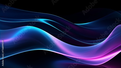 abstract, wavy lines, gradient, blue colors, black background, art, design, modern, contemporary, digital, vibrant, dynamic, fluid, visual, creativity, composition, aesthetics, pattern, waves, flow